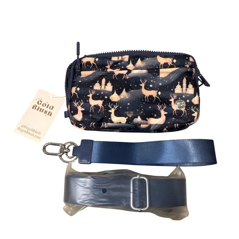 Gold Blush DualMode 2 in 1 Wallet RFID Protected– Nylon Wristlet & Crossbody Bag